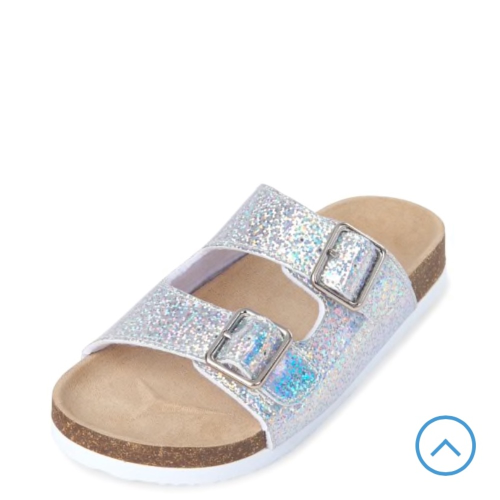 Girls Glitter Rainbow double strap sandal!